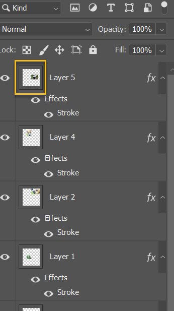 selecting an image in the Layers panel