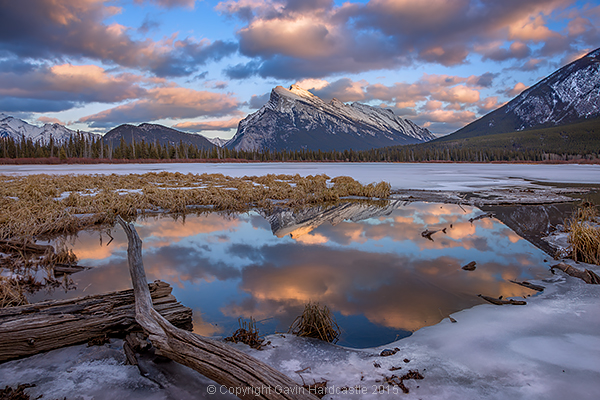 Vermillion Lakes, Banff - Mirror World by Gavin Hardcastle